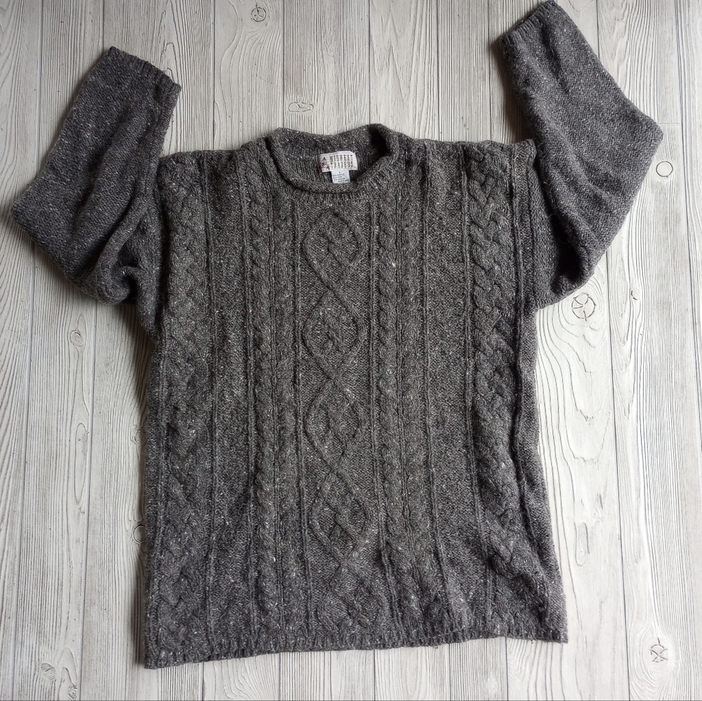 Midwest Traders Gray Long Sleeve Wool Blend Sweater Adult L